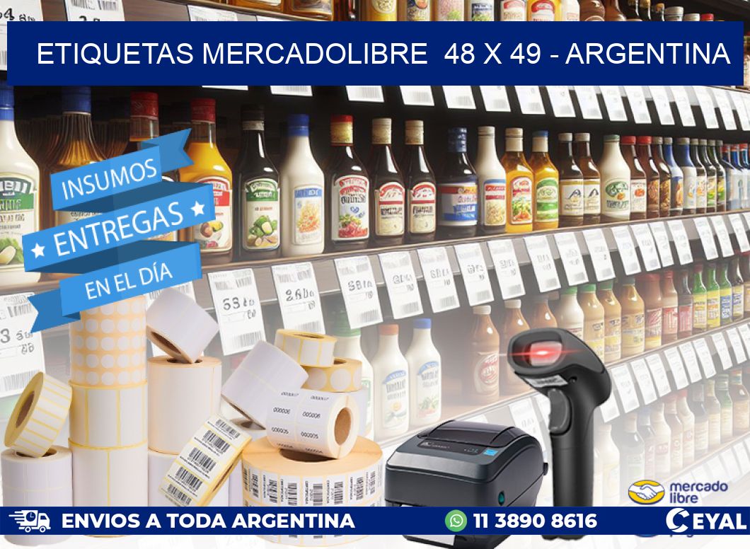 ETIQUETAS MERCADOLIBRE  48 x 49 - ARGENTINA