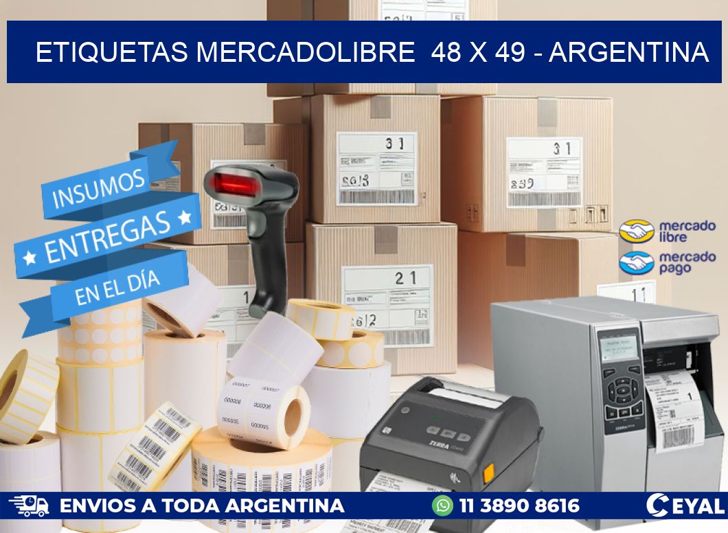 ETIQUETAS MERCADOLIBRE  48 x 49 - ARGENTINA