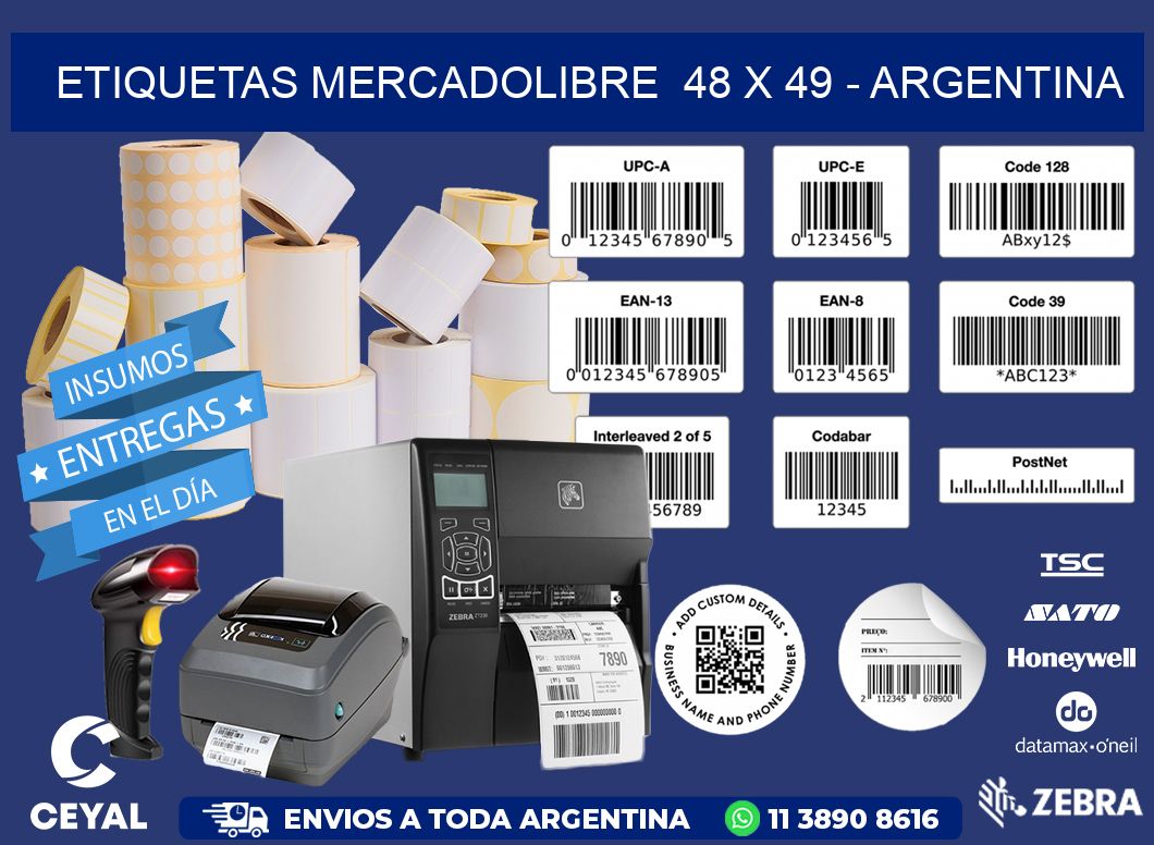 ETIQUETAS MERCADOLIBRE  48 x 49 - ARGENTINA