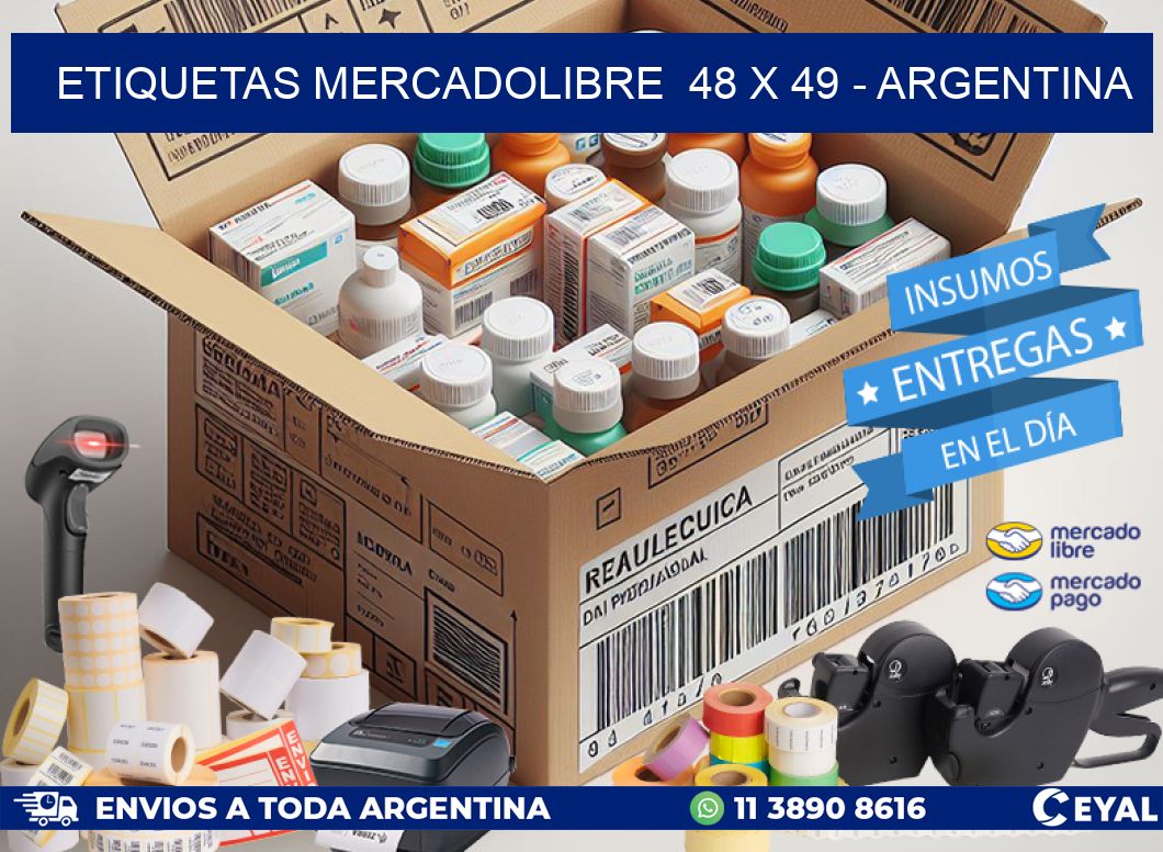 ETIQUETAS MERCADOLIBRE  48 x 49 - ARGENTINA