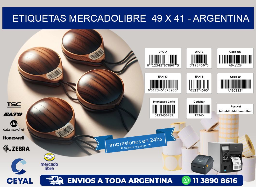 ETIQUETAS MERCADOLIBRE  49 x 41 - ARGENTINA