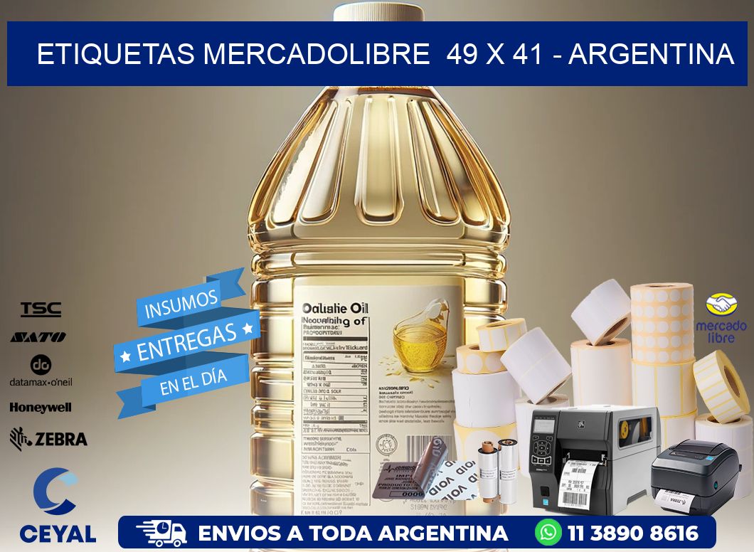 ETIQUETAS MERCADOLIBRE  49 x 41 - ARGENTINA