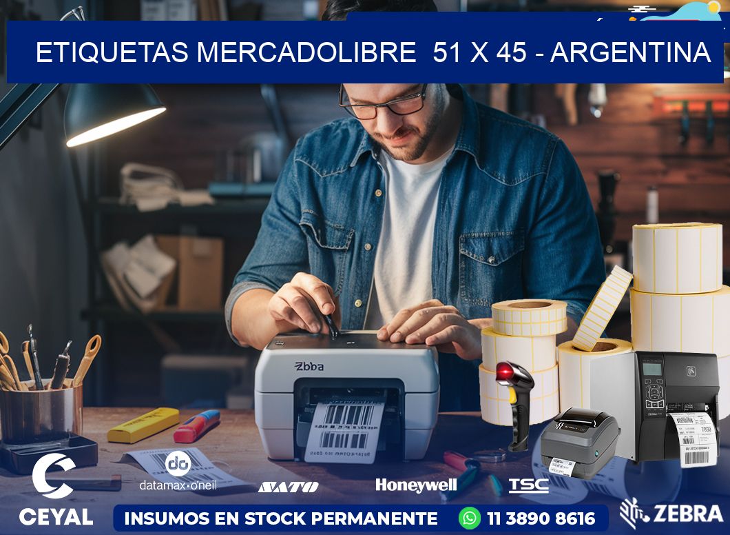 ETIQUETAS MERCADOLIBRE  51 x 45 - ARGENTINA