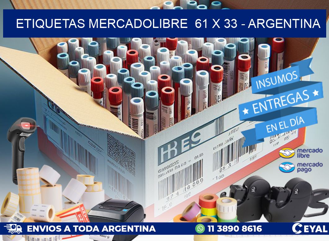 ETIQUETAS MERCADOLIBRE  61 x 33 - ARGENTINA