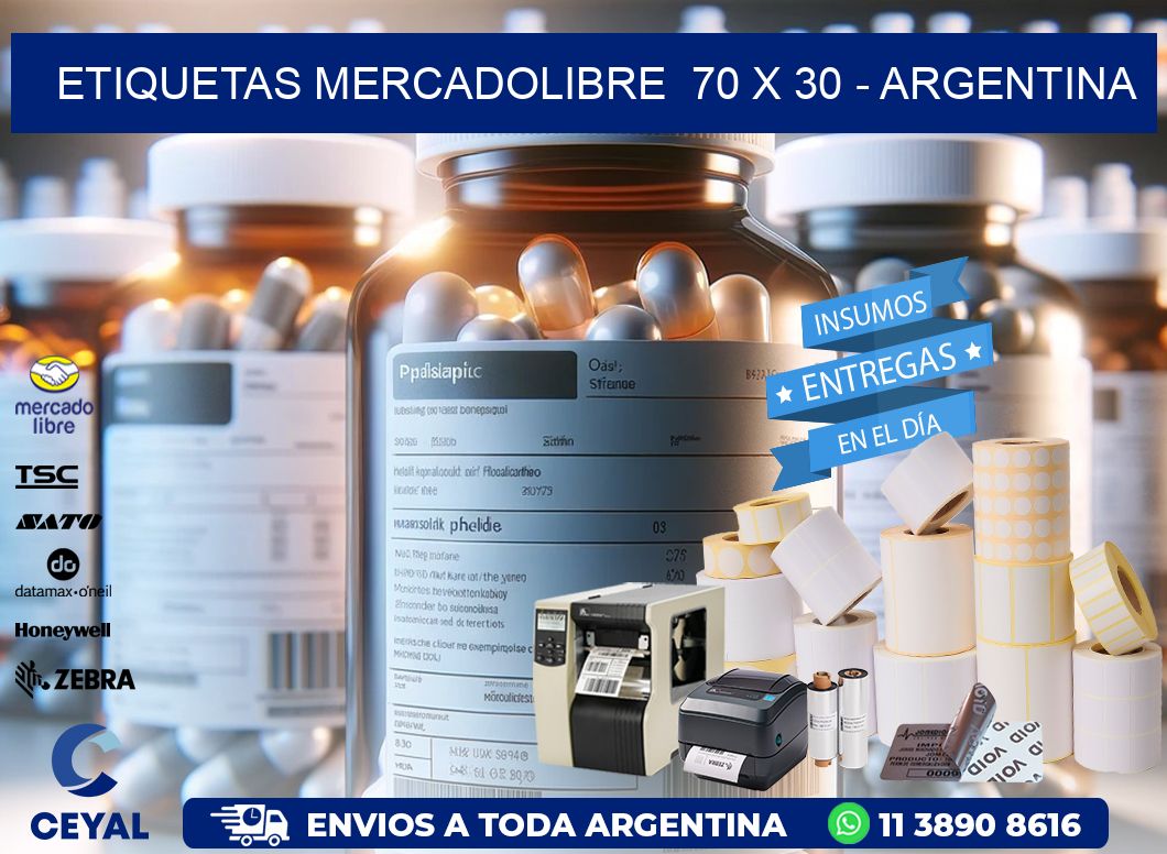 ETIQUETAS MERCADOLIBRE  70 x 30 – ARGENTINA