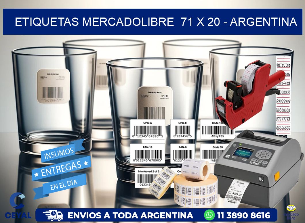 ETIQUETAS MERCADOLIBRE  71 x 20 – ARGENTINA