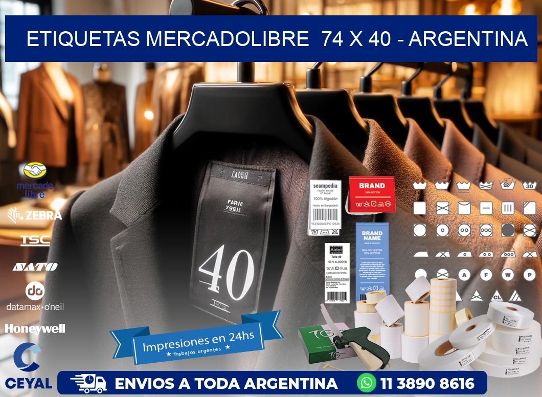 ETIQUETAS MERCADOLIBRE  74 x 40 - ARGENTINA