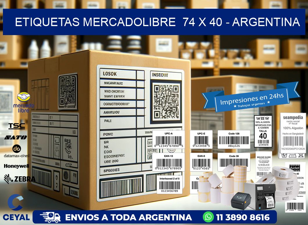 ETIQUETAS MERCADOLIBRE  74 x 40 – ARGENTINA