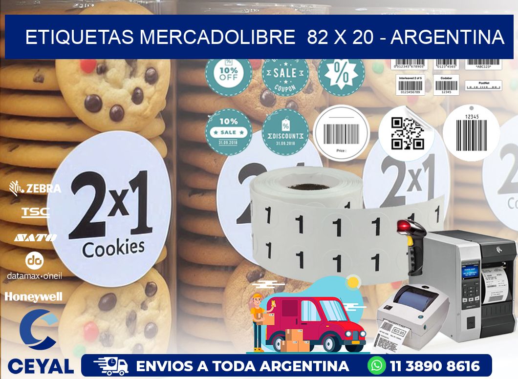 ETIQUETAS MERCADOLIBRE  82 x 20 - ARGENTINA