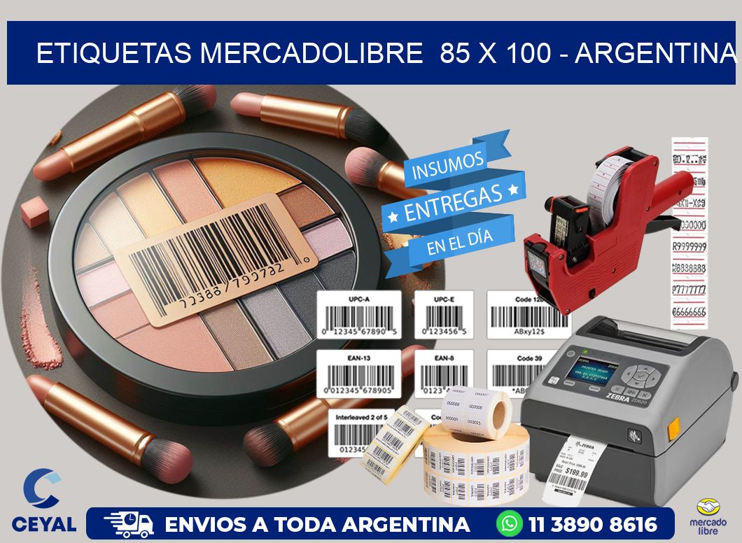 ETIQUETAS MERCADOLIBRE  85 x 100 - ARGENTINA