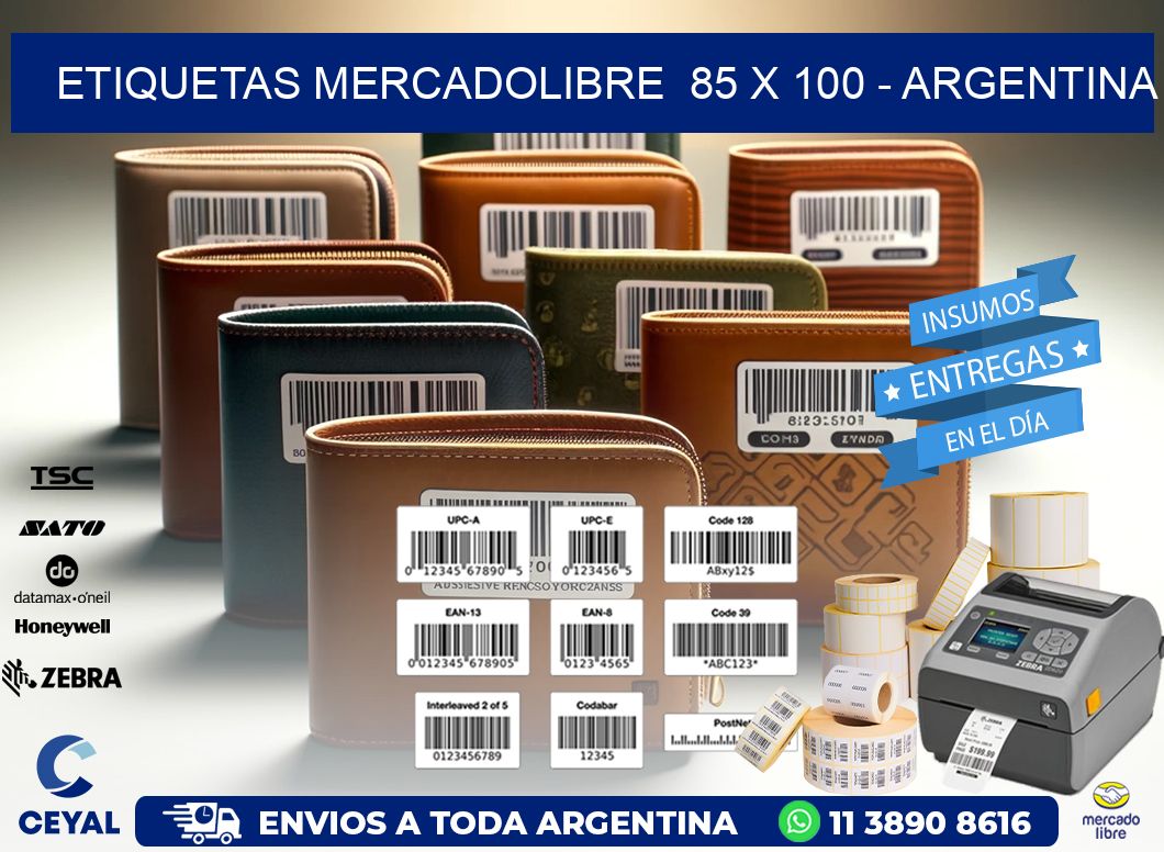 ETIQUETAS MERCADOLIBRE  85 x 100 - ARGENTINA