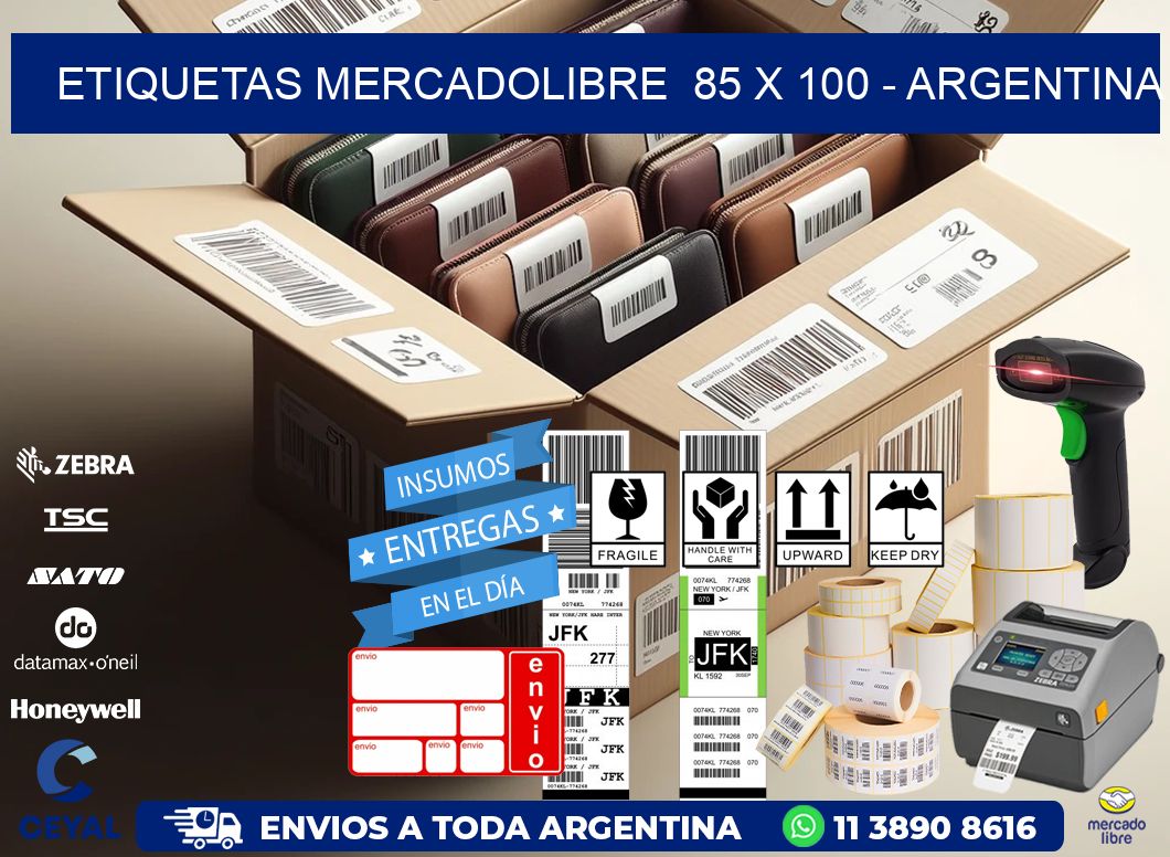 ETIQUETAS MERCADOLIBRE  85 x 100 - ARGENTINA