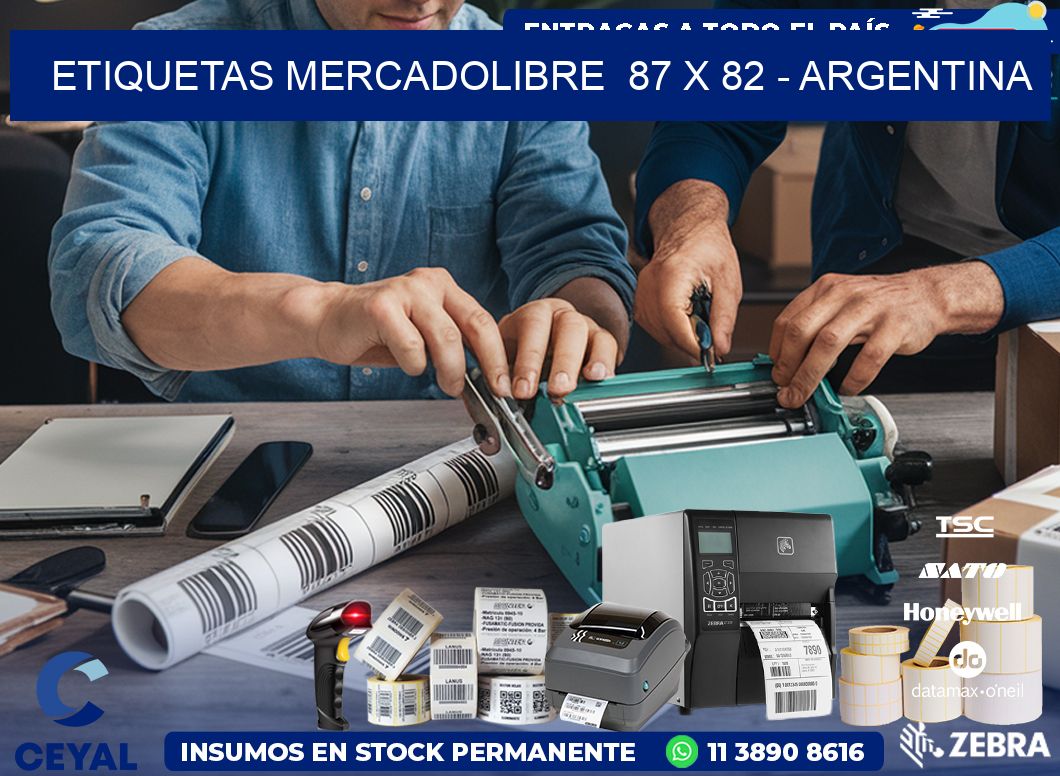 ETIQUETAS MERCADOLIBRE  87 x 82 - ARGENTINA