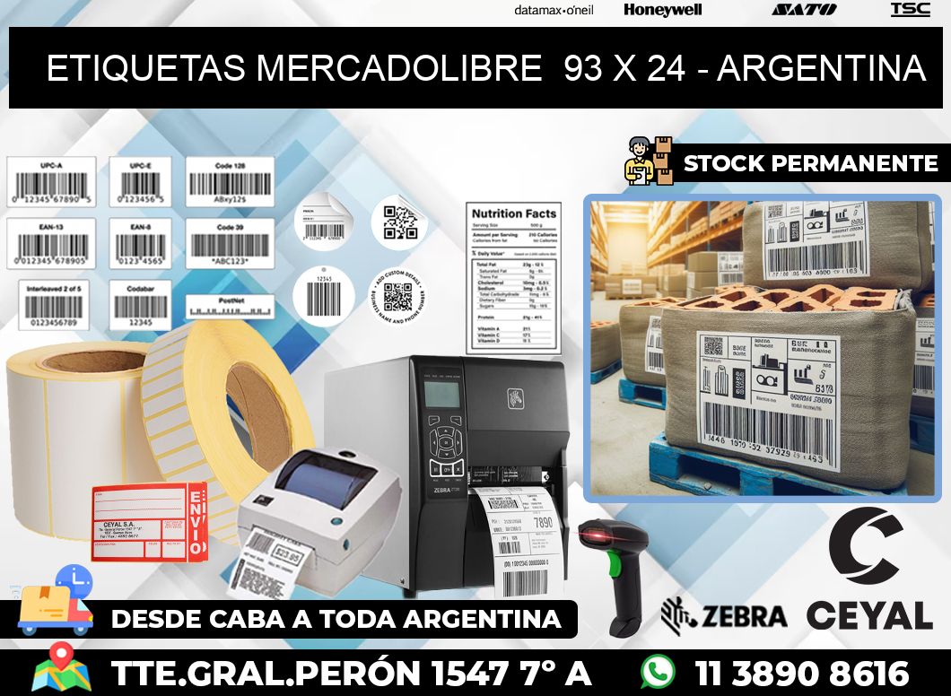 ETIQUETAS MERCADOLIBRE  93 x 24 – ARGENTINA