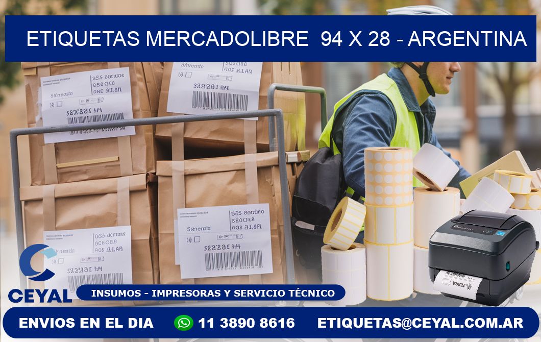 ETIQUETAS MERCADOLIBRE  94 x 28 - ARGENTINA