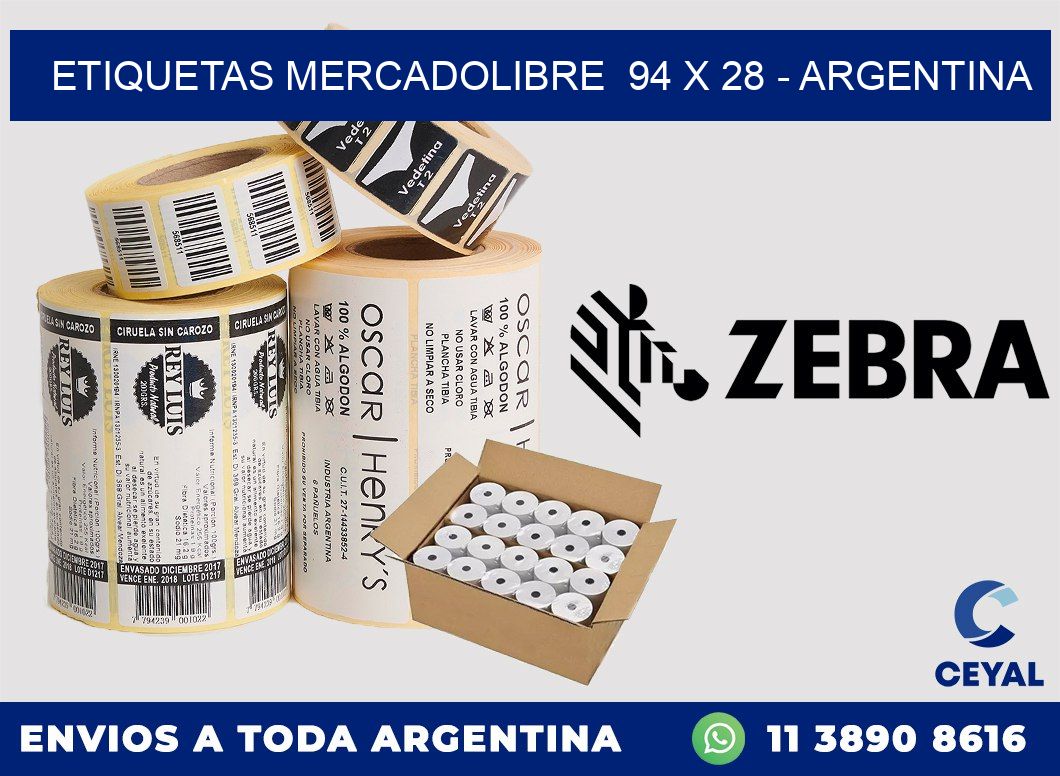 ETIQUETAS MERCADOLIBRE  94 x 28 – ARGENTINA