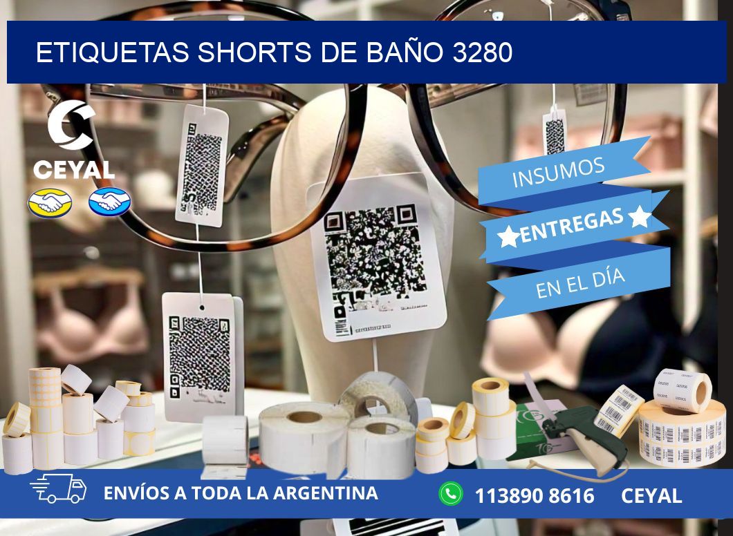 ETIQUETAS SHORTS DE BAÑO 3280