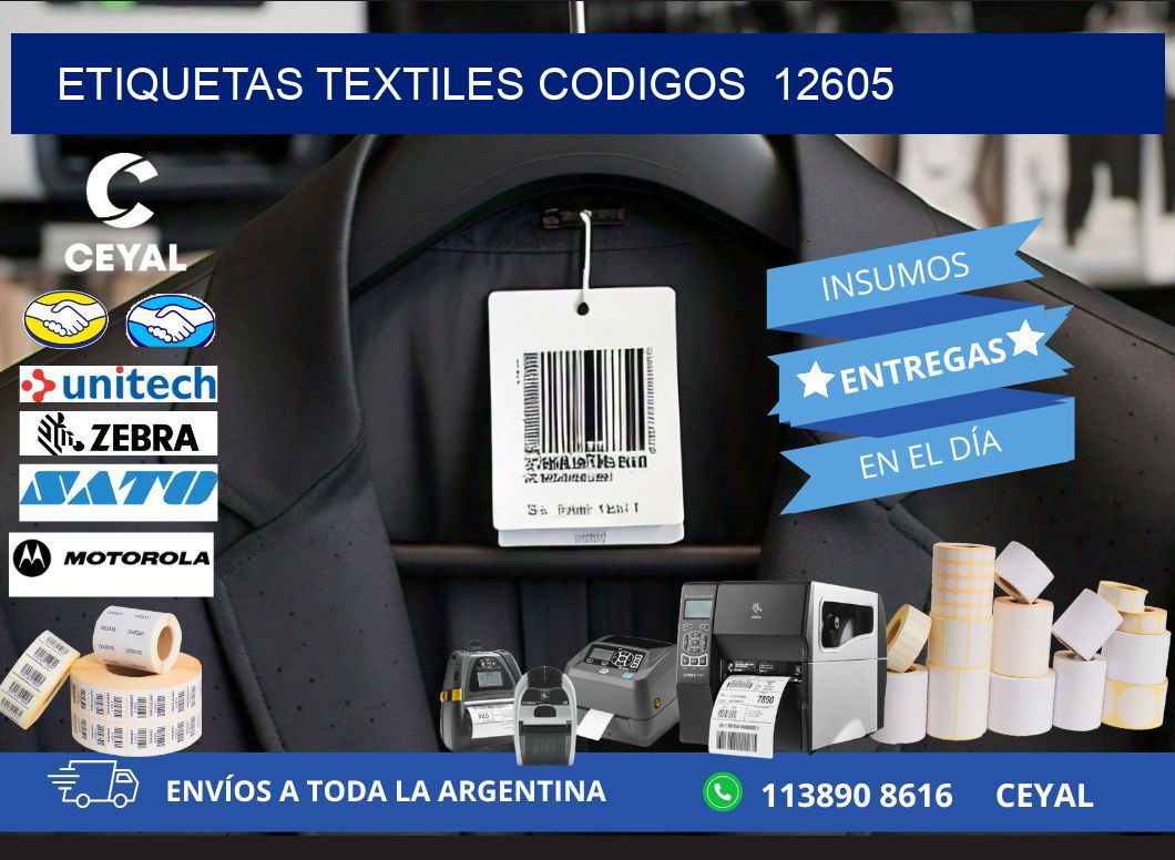 ETIQUETAS TEXTILES CODIGOS  12605