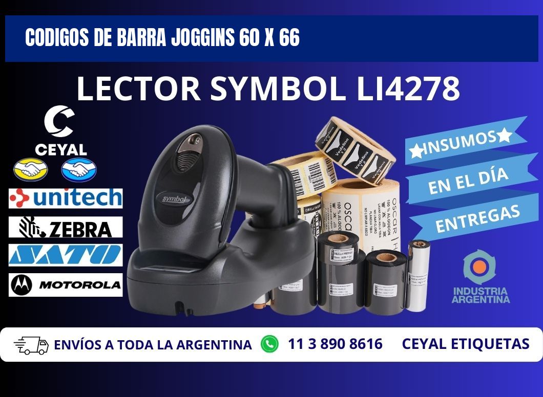 CODIGOS DE BARRA JOGGINS 60 x 66