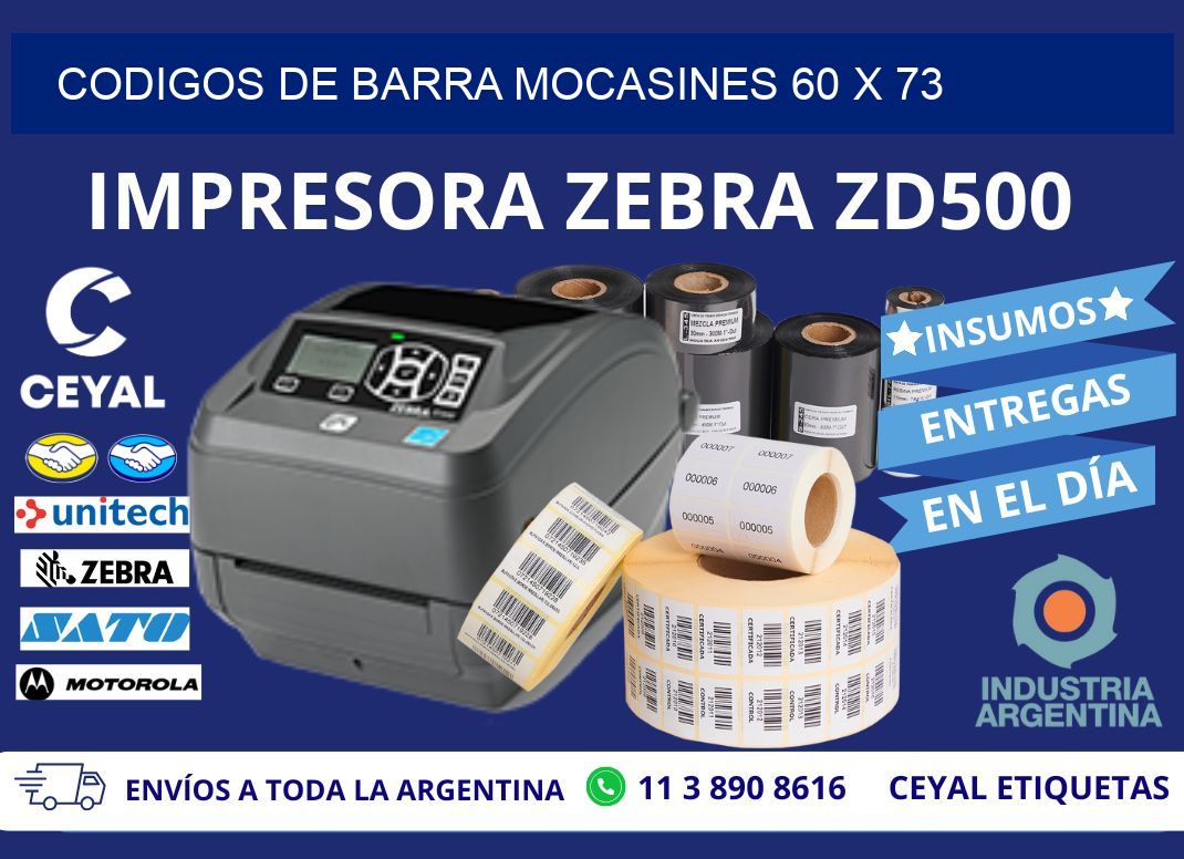 CODIGOS DE BARRA MOCASINES 60 x 73