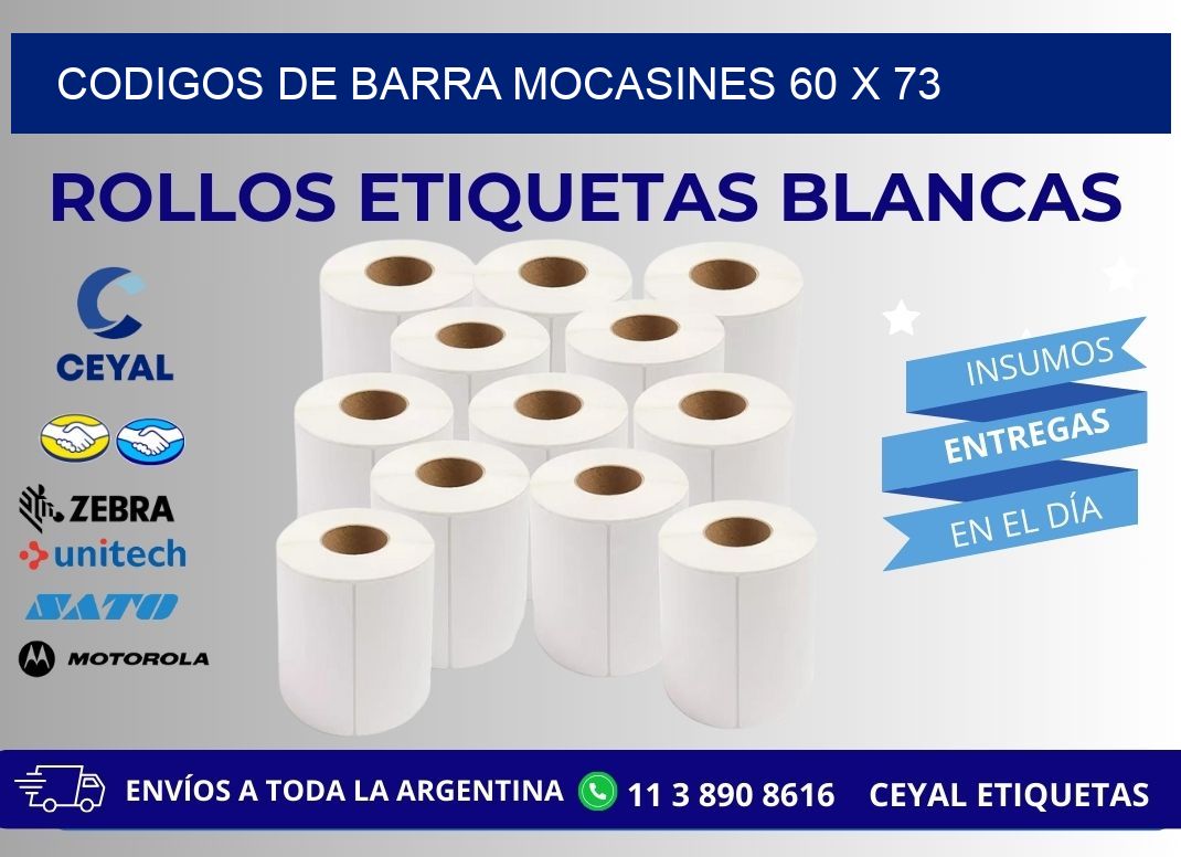 CODIGOS DE BARRA MOCASINES 60 x 73