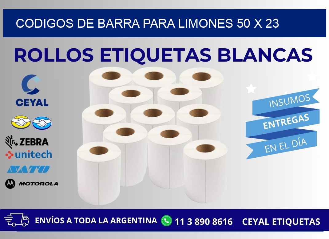 CODIGOS DE BARRA PARA LIMONES 50 x 23