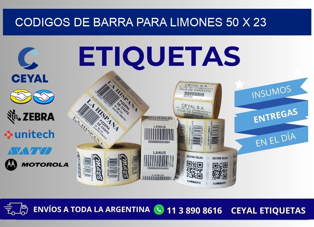 CODIGOS DE BARRA PARA LIMONES 50 x 23