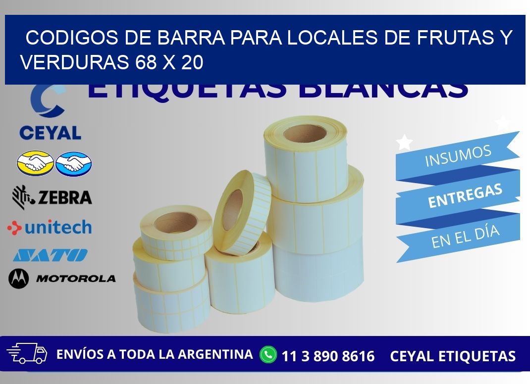 CODIGOS DE BARRA PARA LOCALES DE FRUTAS Y VERDURAS 68 x 20