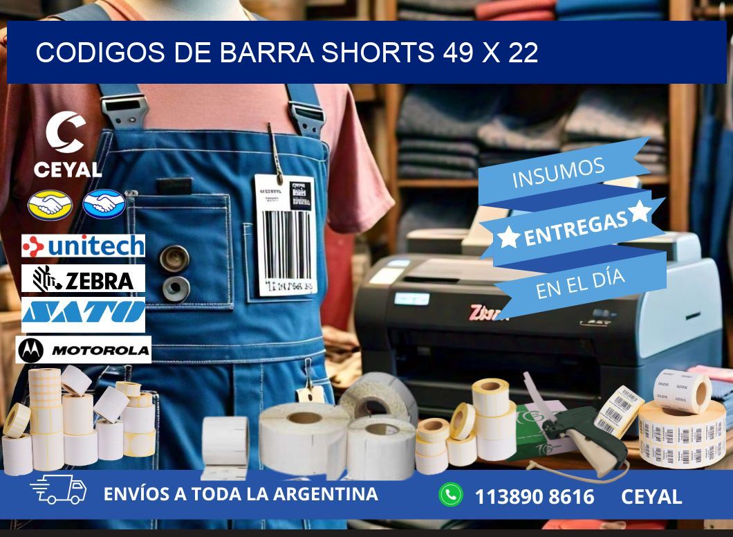 CODIGOS DE BARRA SHORTS 49 x 22