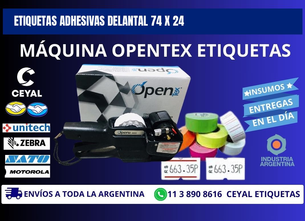 ETIQUETAS ADHESIVAS DELANTAL 74 x 24