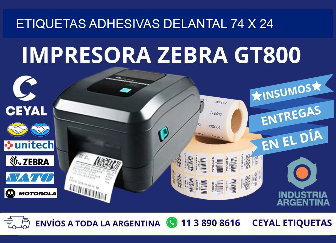 ETIQUETAS ADHESIVAS DELANTAL 74 x 24