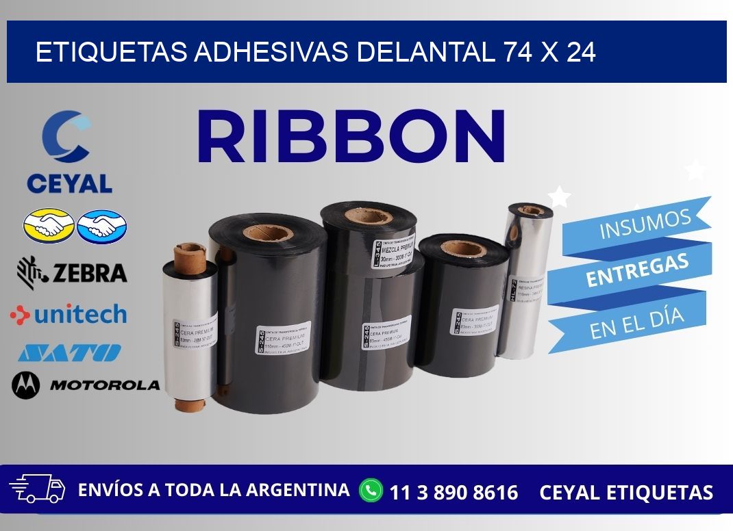 ETIQUETAS ADHESIVAS DELANTAL 74 x 24