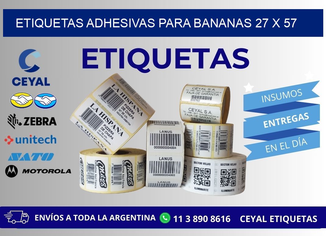 ETIQUETAS ADHESIVAS PARA BANANAS 27 x 57