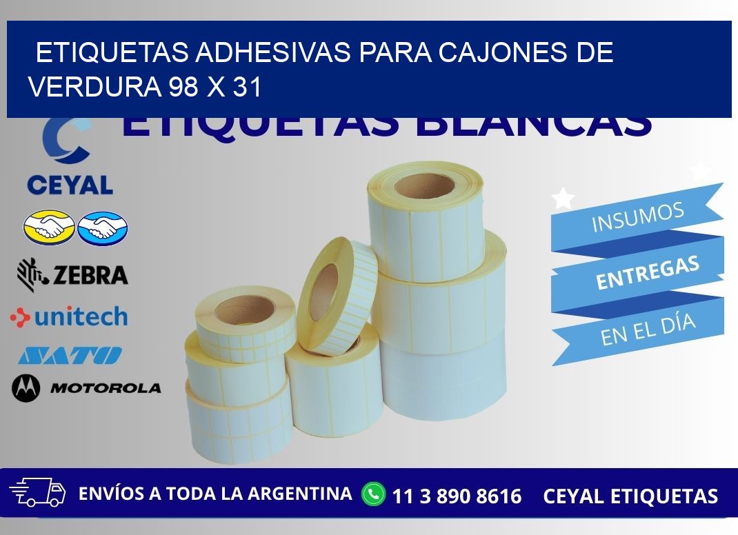 ETIQUETAS ADHESIVAS PARA CAJONES DE VERDURA 98 x 31