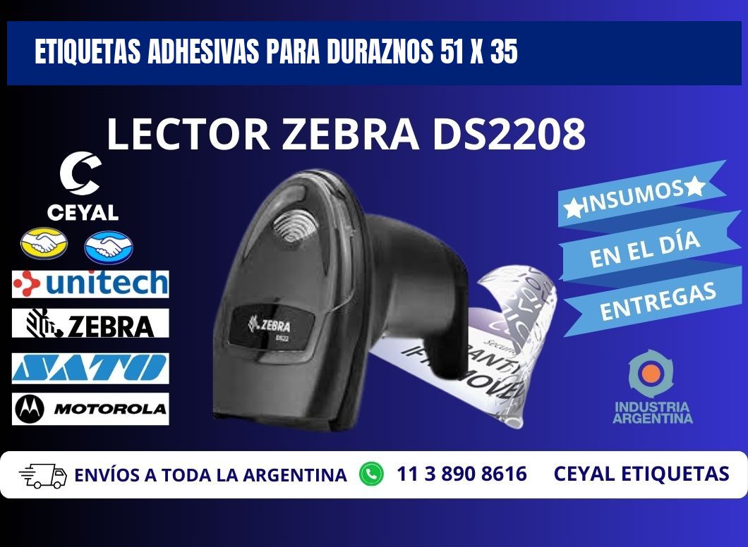 ETIQUETAS ADHESIVAS PARA DURAZNOS 51 x 35