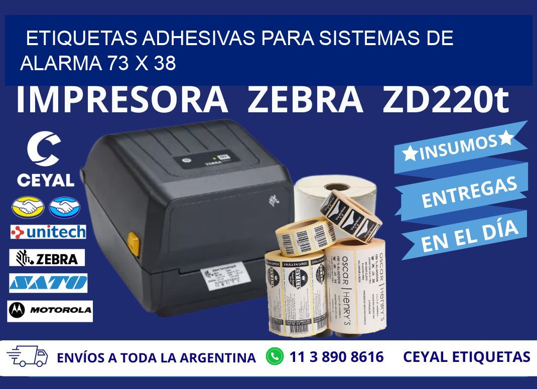 ETIQUETAS ADHESIVAS PARA SISTEMAS DE ALARMA 73 x 38