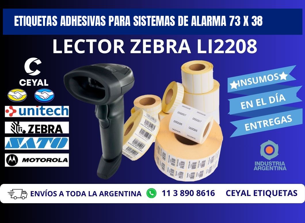 ETIQUETAS ADHESIVAS PARA SISTEMAS DE ALARMA 73 x 38