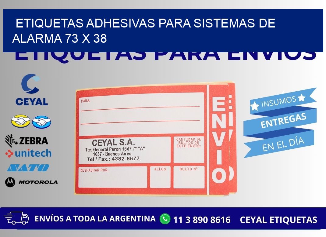 ETIQUETAS ADHESIVAS PARA SISTEMAS DE ALARMA 73 x 38