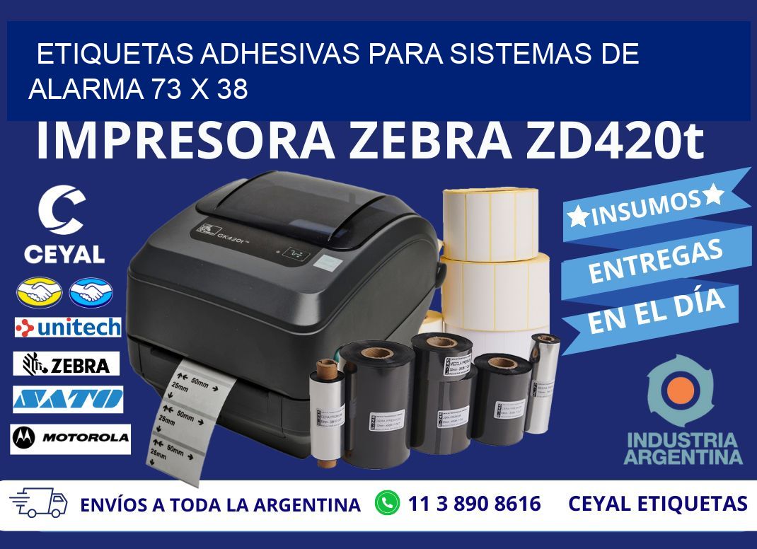 ETIQUETAS ADHESIVAS PARA SISTEMAS DE ALARMA 73 x 38