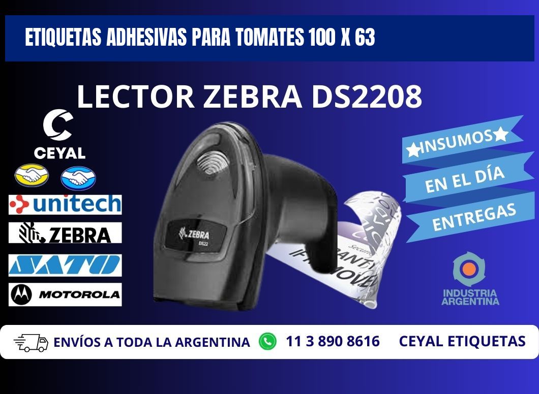 ETIQUETAS ADHESIVAS PARA TOMATES 100 x 63