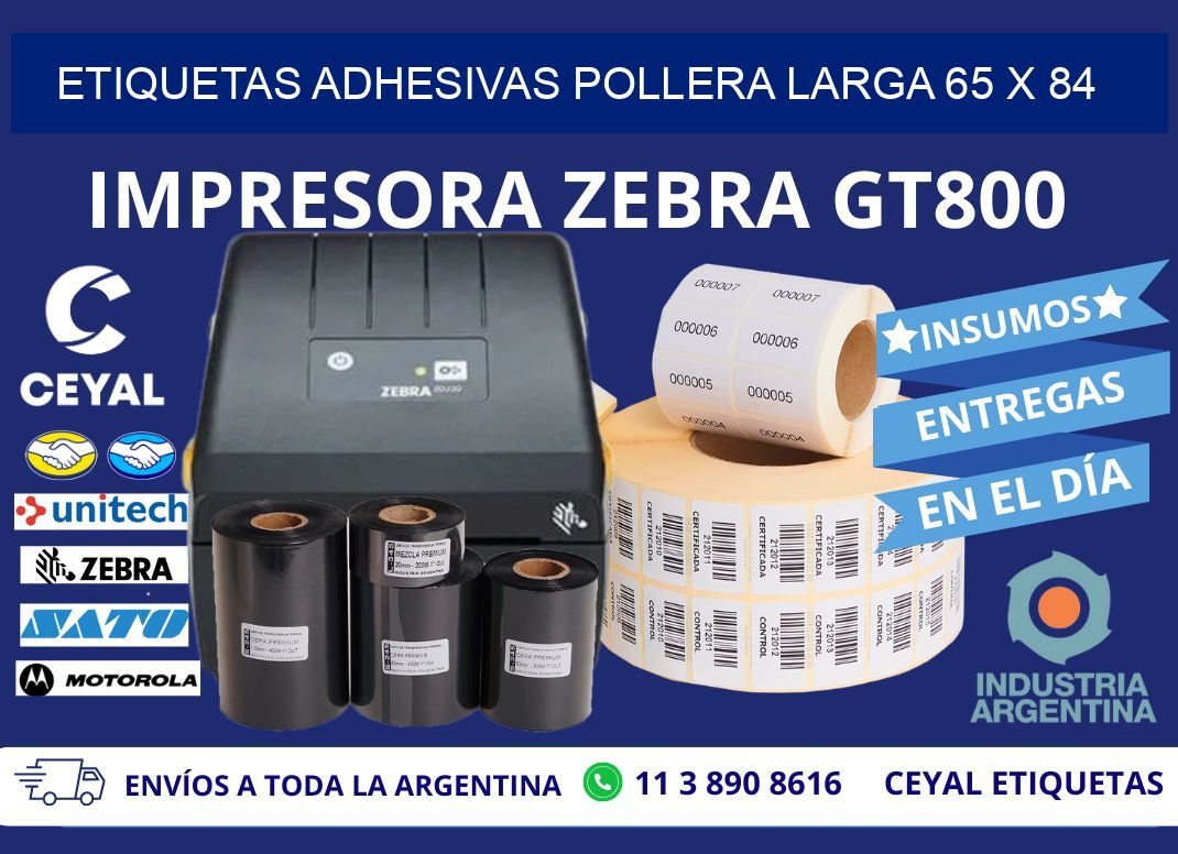 ETIQUETAS ADHESIVAS POLLERA LARGA 65 x 84