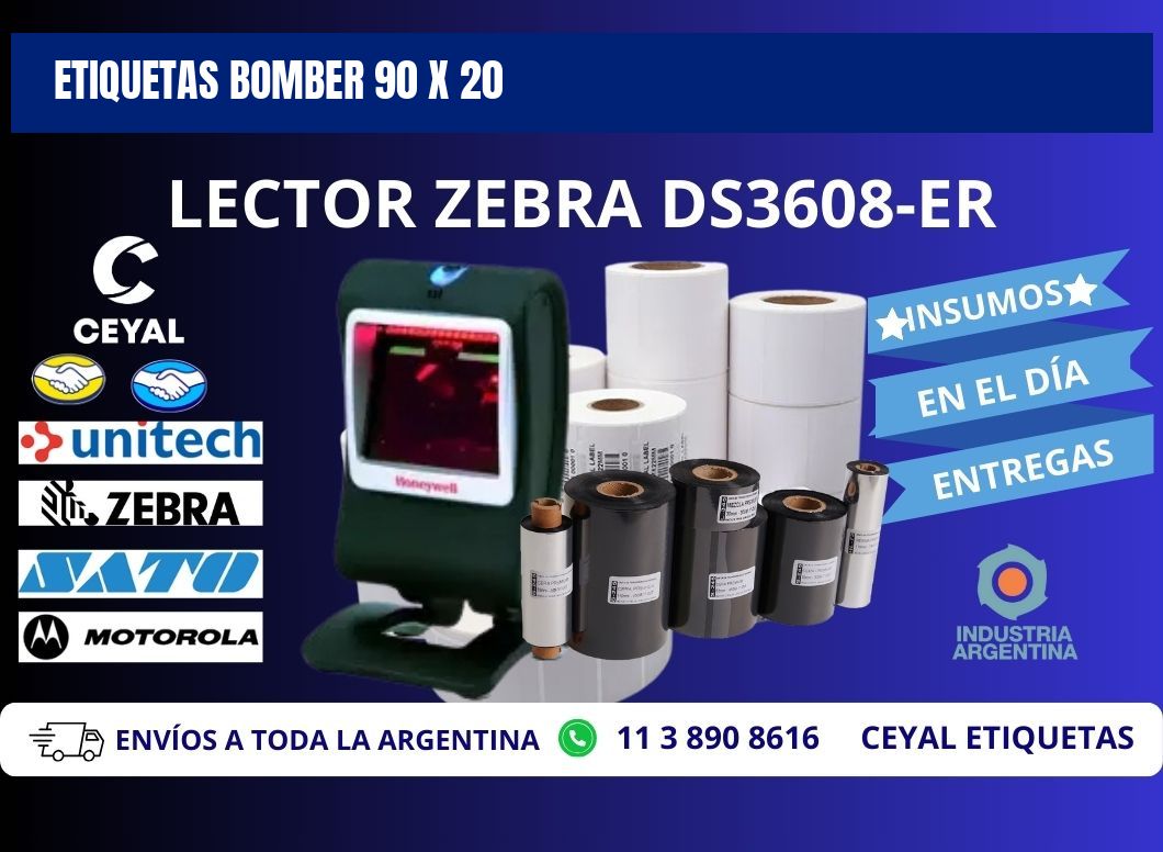 ETIQUETAS BOMBER 90 x 20