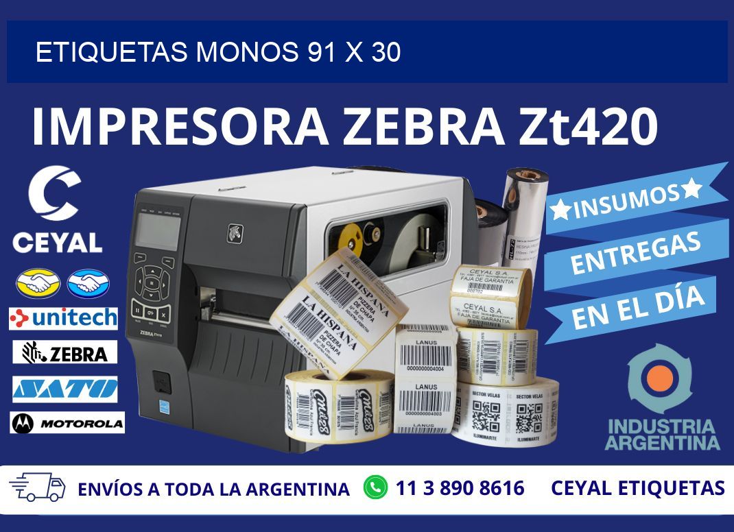 ETIQUETAS MONOS 91 x 30