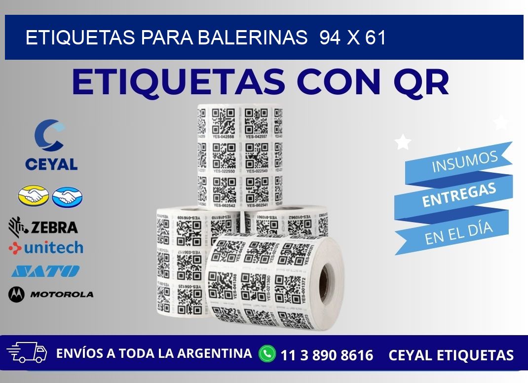 ETIQUETAS PARA BALERINAS  94 x 61