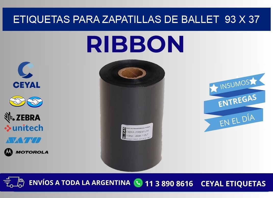 ETIQUETAS PARA ZAPATILLAS DE BALLET  93 x 37