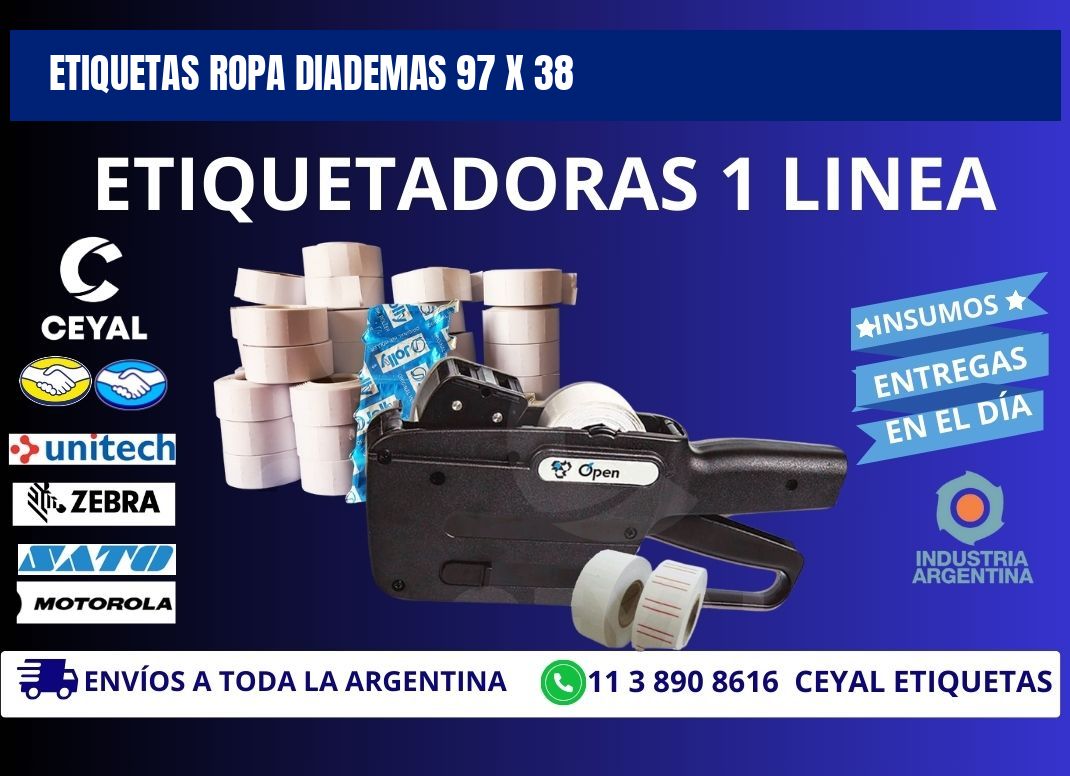 ETIQUETAS ROPA DIADEMAS 97 x 38