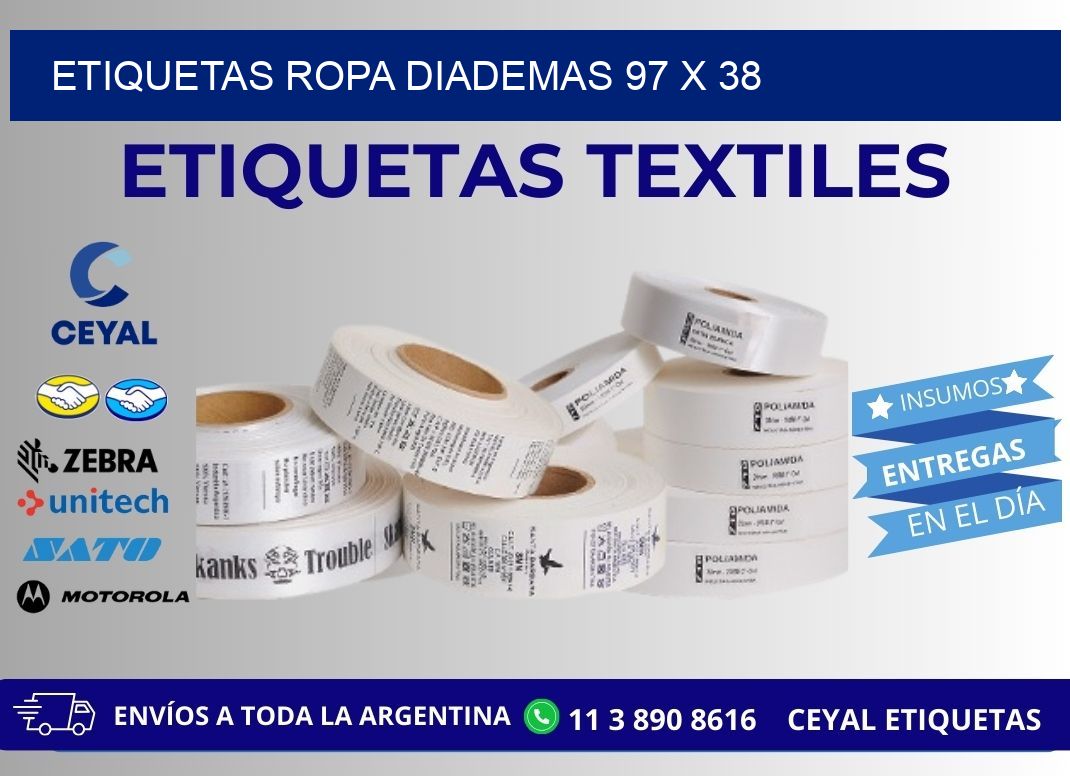 ETIQUETAS ROPA DIADEMAS 97 x 38