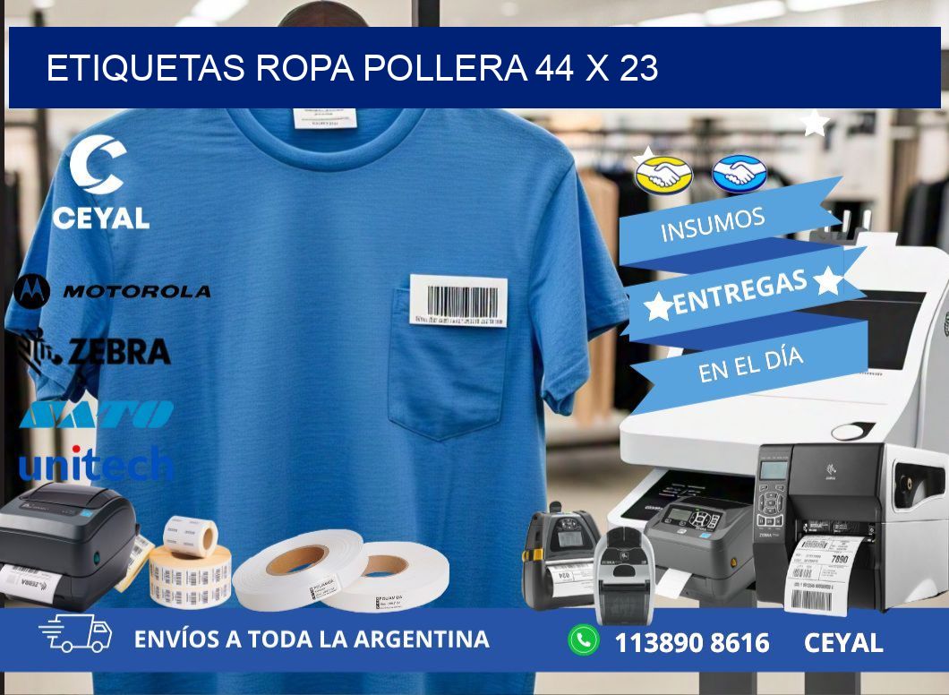 ETIQUETAS ROPA POLLERA 44 x 23