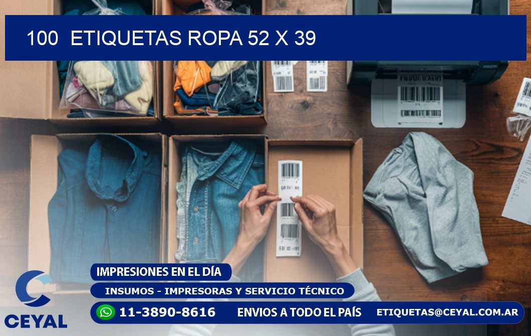 100  ETIQUETAS ROPA 52 x 39