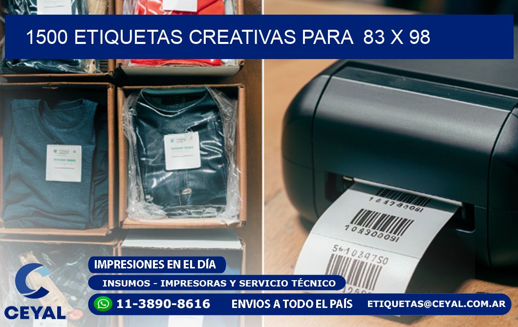 1500 ETIQUETAS CREATIVAS PARA  83 x 98